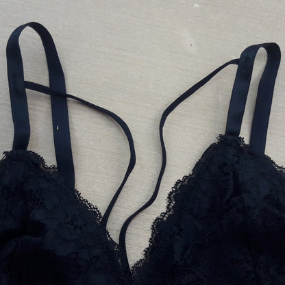 Sutiã Strappy de Microfibra e Renda